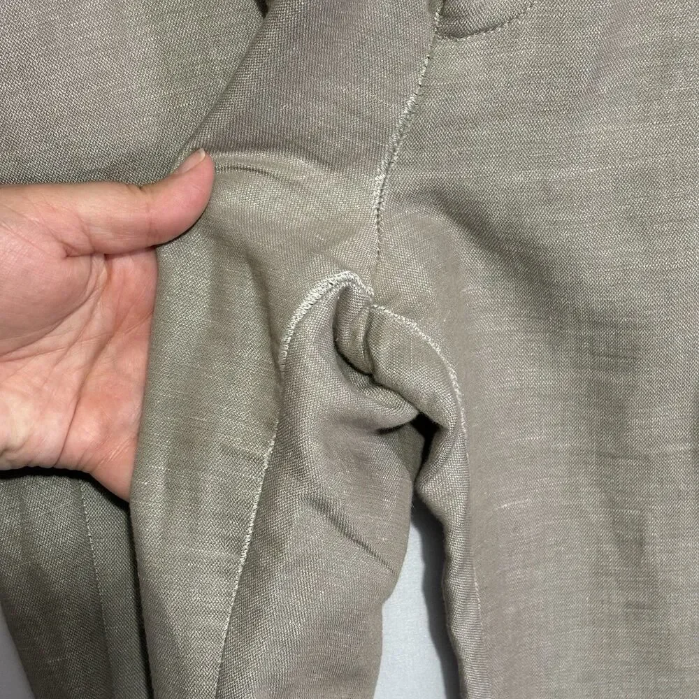 Perry Ellis Pants Mens 36 X 32 Slim Fit Linen Blend Chino Slacks Beige Khaki
